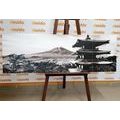 CANVAS PRINT CHUREITO PAGODA MONUMENT IN BLACK AND WHITE - BLACK AND WHITE PICTURES - PICTURES