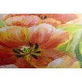 WANDBILD ROTE TULPEN IM INTERESSANTEN DESIGN - BILDER BLUMEN - BILDER