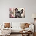 OBRAZ ROZTOMILÝ BULDOČEK MEZI KVĚTY - OBRAZY PSI - OBRAZY