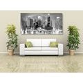 CANVAS PRINT COASTAL CITY IN BLACK AND WHITE - BLACK AND WHITE PICTURES - PICTURES