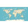 CANVAS PRINT CHILDREN'S MAP WITH ANIMALS - CHILDRENS PICTURES - PICTURES