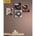 CANVAS PRINT SET MAGIC OF COFFEE - SET OF PICTURES - PICTURES