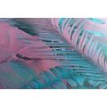 CANVAS PRINT PALM LEAVES IN UNUSUAL NEON COLORS - PICTURES OF NATURE AND LANDSCAPE - PICTURES