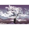 WANDBILD MIT WOLKEN BEDECKTER BAUM - BILDER VON NATUR UND LANDSCHAFT - BILDER