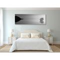 CANVAS PRINT SAILBOAT IN BLACK AND WHITE - BLACK AND WHITE PICTURES - PICTURES