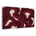 TABLEAU SUR TOILE – LIGNES ORGANIQUES CARMIN - IMAGES FORMES ABSTRAITES - TABLEAUX