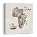 OBRAZ AFRICKÁ ZVÍŘATA NA MAPĚ - DĚTSKÉ OBRAZY ZVÍŘÁTKA - OBRAZY