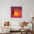 WANDBILD SLAM DUNK BEI SONNENUNTERGANG - BILDER VON MENSCHEN - BILDER