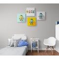 CANVAS PRINT SET CHILDREN WHO LOVE ROBOTS - SET OF PICTURES - PICTURES