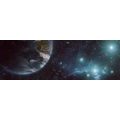 CANVAS PRINT UNIVERSE AND GLOBE - PICTURES OF SPACE AND STARS - PICTURES