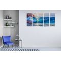 5-PIECE CANVAS PRINT SEA WAVES ON THE COAST - PICTURES OF NATURE AND LANDSCAPE - PICTURES