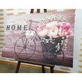 CANVAS PRINT OF BEAUTIFUL FLOWERS IN A VINTAGE VASE WITH AN INSCRIPTION - PICTURES WITH INSCRIPTIONS AND QUOTES - PICTURES