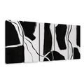 TABLEAU EN 5 PARTIES – LIGNES ABSTRAITES EN NOIR ET BLANC - IMAGES FORMES ABSTRAITES - TABLEAUX