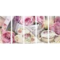 5-PIECE CANVAS PRINT ROMANTIC VINTAGE STYLE - VINTAGE AND RETRO PICTURES - PICTURES