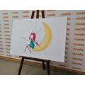 CANVAS PRINT MAGICAL FAIRY ON THE MOON - CHILDRENS PICTURES - PICTURES