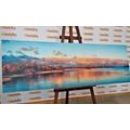 CANVAS PRINT SUNSET OVER THE LAKE - PICTURES OF NATURE AND LANDSCAPE - PICTURES