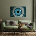 TABLEAU SUR TOILE – ŒIL TURQUOISE DANS L’OR - TABLEAUX PAR THÈME - TABLEAUX