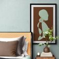 POSTER MIT PASSEPARTOUT SILHOUETTE DER FRAU AUF DUNKLEM HINTERGRUND - FRAUEN - POSTER