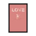 POSTER DOG WITH THE INSCRIPTION LOVE IN A PINK DESIGN - MOTIFS FROM OUR WORKSHOP - POSTERS