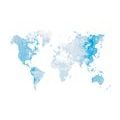 SELF ADHESIVE WALLPAPER WATERCOLOR MAP OF THE WORLD IN LIGHT BLUE COLOR - SELF-ADHESIVE WALLPAPERS - WALLPAPERS