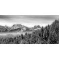 CANVAS PRINT FROZEN MOUNTAINS IN BLACK AND WHITE - BLACK AND WHITE PICTURES - PICTURES