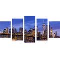 TABLEAU EN 5 PARTIES – PONT ENCHANTEUR À BROOKLYN - TABLEAUX DE LA VILLE - TABLEAUX