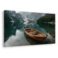 QUADRO SU TELA – BARCA SU LAGO DI MONTAGNA - QUADRI LAGHI - STAMPE E QUADRI