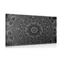 CANVAS PRINT ORIENTAL MANDALA IN BLACK AND WHITE - BLACK AND WHITE PICTURES - PICTURES