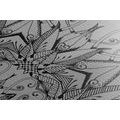 CANVAS PRINT MANDALA IN BLACK AND WHITE - BLACK AND WHITE PICTURES - PICTURES