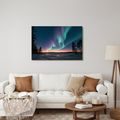 TABLEAU SUR TOILE – CIEL NOCTURNE AUX AURORES BORÉALES - TABLEAUX DES AURORES BORÉALES - TABLEAUX
