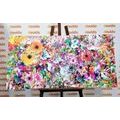 WANDBILD BUNTFARBIGE BLUMEN - ABSTRAKTE BILDER - BILDER