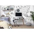 SELF ADHESIVE WALLPAPER WORLD MAP WITH GRAY BORDER - SELF-ADHESIVE WALLPAPERS - WALLPAPERS