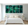 5-PIECE CANVAS PRINT FRESH TROPICAL LEAVES - STILL LIFE PICTURES{% if product.category.pathNames[0] != product.category.name %} - PICTURES{% endif %}