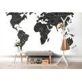 SAMOLEPÍCÍ TAPETA ČERNOBÍLÁ MAPA SVĚTA - SAMOLEPÍCÍ TAPETY - TAPETY