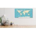 DECORATIVE PINBOARD CHILDREN'S MAP WITH ANIMALS - PICTURES ON CORK - PICTURES