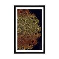 POSTER MIT PASSEPARTOUT GOLDENES ORIENTALISCHES MANDALA - FENG SHUI - POSTER