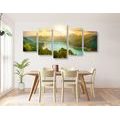 5-PIECE CANVAS PRINT RIVER IN THE MIDDLE OF A GREEN FOREST - PICTURES OF NATURE AND LANDSCAPE - PICTURES