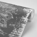 WALLPAPER MANDALA TEXTURE IN BLACK AND WHITE - BLACK AND WHITE WALLPAPERS - WALLPAPERS