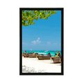 POSTER WEISSER SANDSTRAND AUF DER INSEL BAMBOO - NATUR - POSTER