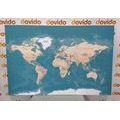 CANVAS PRINT WORLD MAP IN A STYLISH DESIGN - PICTURES OF MAPS - PICTURES