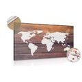 PICTURE ON CORK WORLD MAP WITH WOODEN BACKGROUND - PICTURES ON CORK{% if kategorie.adresa_nazvy[0] != zbozi.kategorie.nazev %} - PICTURES{% endif %}