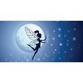 CANVAS PRINT FAIRY IN THE FULL MOON - CHILDRENS PICTURES - PICTURES