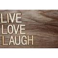 WANDBILD MIT WORTEN - LIVE LOVE LAUGH - BILDER MIT SPRÜCHEN UND ZITATEN - BILDER