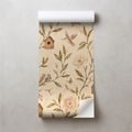 ZELFKLEVEND FOTOBEHANG VINTAGE BLOEMEN MET VOGELTJES EN VOGELHUISJES - FOTOBEHANG VOGELS - FOTOBEHANG