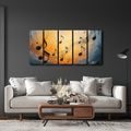 5-TEILIGES WANDBILD MUSIKALISCHE HARMONIE IN FARBEN - MUSIKBILDER - BILDER