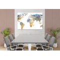 DECORATIVE PINBOARD POLYGONAL MAP - PICTURES ON CORK - PICTURES