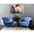 CANVAS PRINT YELLOW ORCHID AND ZEN STONES - PICTURES FENG SHUI - PICTURES