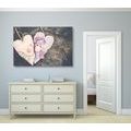 CANVAS PRINT HANDMADE HEART ON A STUMP - VINTAGE AND RETRO PICTURES - PICTURES