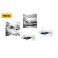CANVAS PRINT SET SEA IN THE IMITATION OF AN OIL PAINTING - SET OF PICTURES - PICTURES