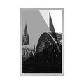 AFFICHE ILLUSTRATION DE LA VILLE DE COLOGNE EN NOIR ET BLANC - NOIR ET BLANC - AFFICHES